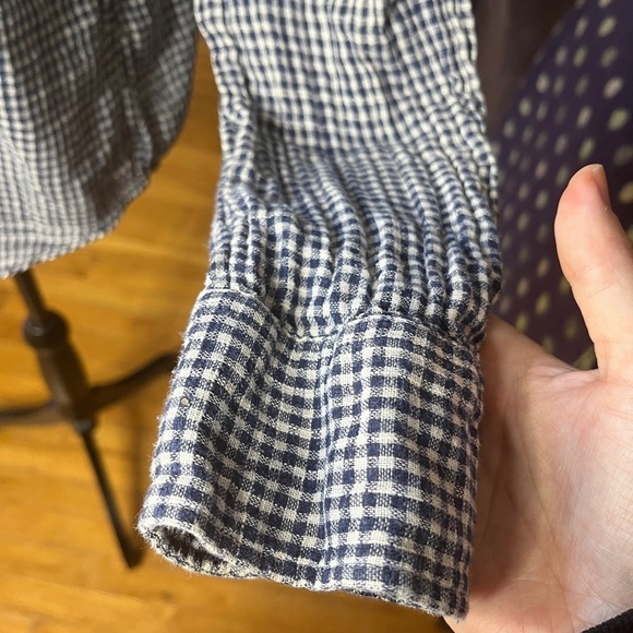 J.Crew Factory Boyfit Button Down Shirt sze L Blue Gingham Pre-Owned Excellent - Picture 8 of 15